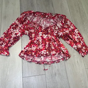 Free People Sweet‎ Memories blouse fruit punch combo boho floral ruffle size s thumbnail 4