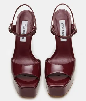 Steve Madden Stiletto Heels Cologne Wine Patent thumbnail 1