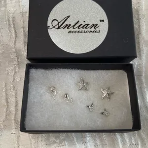 Antian Accessories™ Silver Starfish & Ocean Theme Earring Set (6 Pieces) thumbnail 1