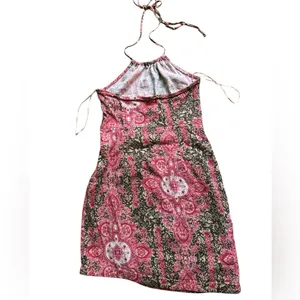 Free‎ People Red and Black Pleated Linen Blend Sundress thumbnail 2