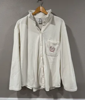 PINK Fleece Button Up Top thumbnail 1