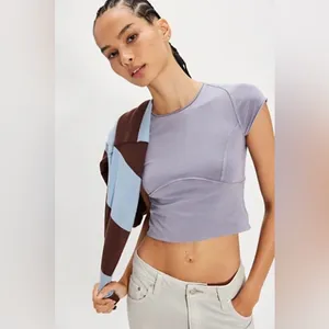 Free People Protagonist Cropped Cap sleeve tee lilac lavender we the free thumbnail 4