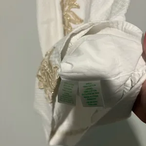 Lilly Pulitzer Parker Palm Shift Dress Resort Embroidery Halter white‎ gold 2 thumbnail 5