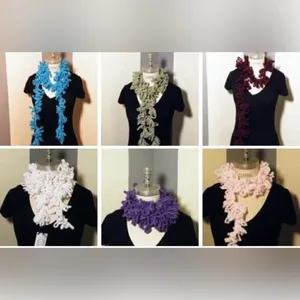 NWT Angelas Designs hand crocheted one of a kind loopy boa scarf thumbnail 6