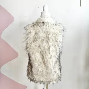 White Faux Fur Vest Y2K‎ 2000s Festival Retro Snow Bunny Winter Large thumbnail 2
