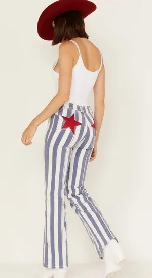Free People Firecracker Stripe Flare Pants thumbnail 3