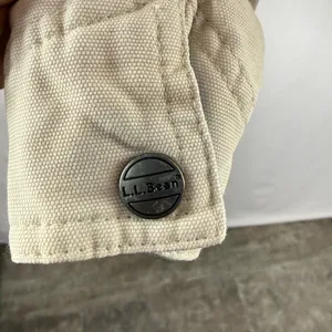 L.L. Bean Full‎ Zip Cotton Lightweight Jacket in Cream Size XL thumbnail 5