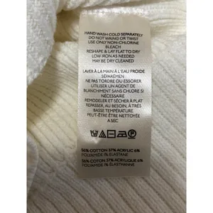 Free People Women's White Cream Ribbed Knit Mock Neck Cropped Sweater Top Sz XS thumbnail 6