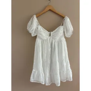 Lulus Cutest Icon White Embroidered Off-the-Shoulder Mini Dress Size Medium NWT thumbnail 2
