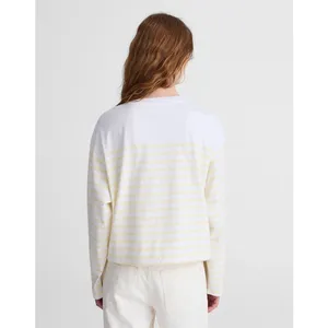 Madewell The Perfect Tie-Waist Tee in Allday Jersey Striped Pineapple M NWT thumbnail 5