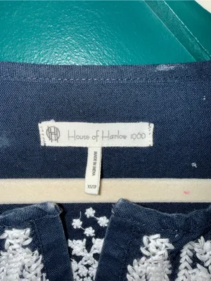 House of Harlow 1960 Linen Embroidered Bohemian Tunic Mini Dress thumbnail 8