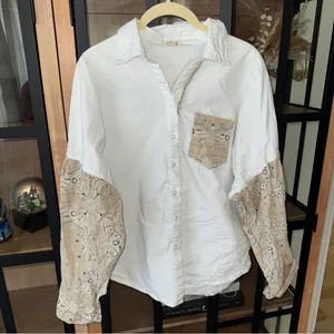 POL Bandana button down shirt top patchwork puff long sleeves western rodeo top thumbnail 2