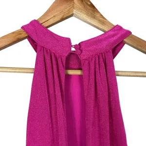 NWT Lulus Always Remarkable Fuchsia Pink Ruched Halter Midi Dress Glam Size XS thumbnail 6