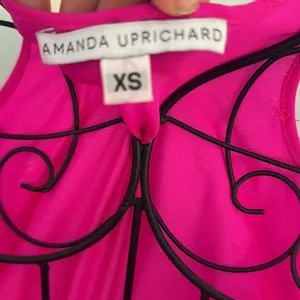 Amanda Uprichard Pink‎ Ruffle Halter Dress Sz XS thumbnail 2