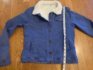 Sherpa Lined Denim Jacket Size S Blue thumbnail 9