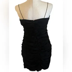 Source Unknown Black Velvet Floral Rose Goth Ruched body-con Mini dress Fairy Grunge Small Hoco thumbnail 3
