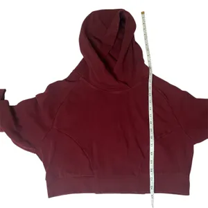 Alphalete Cropped Hoodie Burgundy Maroon Athleisure Gym Sweatshirt‎ Sz Medium thumbnail 12