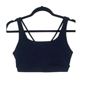 Athleta Activewear Criss Cross Spaghetti Straps Back Sports Bra S Charcoal Grey thumbnail 12