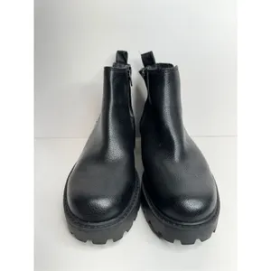 Zodiac‎ Ankle Booties Size 5 Black Chunky Sole Block Heel Faux Leather Boots thumbnail 4