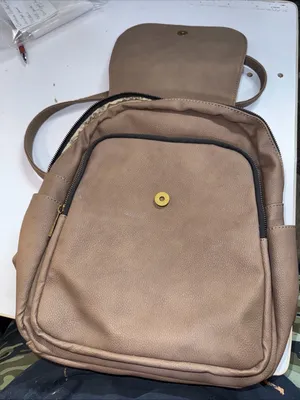 Chocolate Brown Large Backpack Purse w/ Decorative Nailheads thumbnail 6