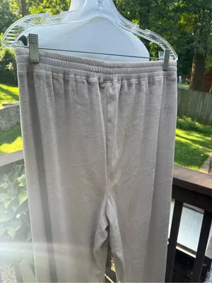 SKIMS Velour Wide Leg Pants Size Large L Color Beige thumbnail 3