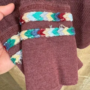 Free People Rainbow Thermal Wine Maroon Long Sleeve Boho Small thumbnail 6