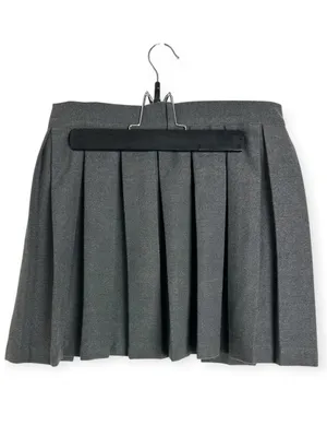 Lost Soul Pleated Half Skirt Over Skirt dark Grey Adjustable Belt Goth preppy Sm thumbnail 3
