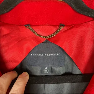 Banana Republic Peacoat Women’s XL Red Wool Cashmere Double Breasted Classic thumbnail 10