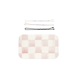 New Goody MacKenzie Childs Matchbox Pink Courtly Check Keepsake Tin Bobbies 20ct thumbnail 5