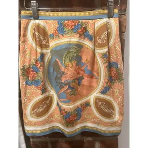 Korean Romantic Elegant Tapestry Scarf Print Mini Skirt size 0 thumbnail 4