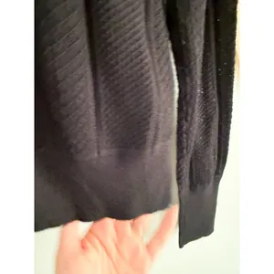 Madewell | NWT Signature Knit Pointelle Cardigan Black Cropped Sweater | Sz L thumbnail 5