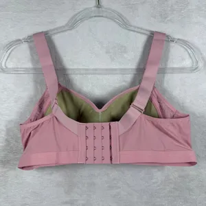 Pink Lace Wireless Full Coverage Comfort Bra Wide‎ Straps Size Medium 12B thumbnail 5