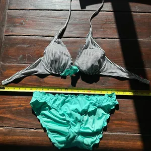 Victoria's Secret Striped/Teal Bathing Suit thumbnail 1