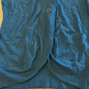 Jockey Women’s Teal Waffle Hooded Long Cardigan with Pockets - Size L thumbnail 3