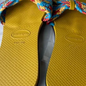 NWT size 7/8 Havainas St. Tropez mesh sandals multicolored woven strap thumbnail 4