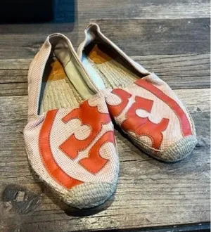Tory Burch‎ orange slip on flats shoes size 8.5 thumbnail 1