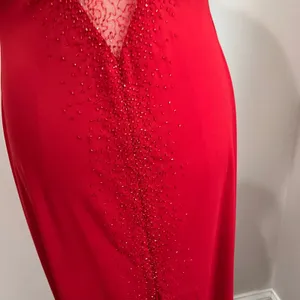 Vintage 1990s Dave and Johnny by‎ Laura Ryner Red Formal Gown Sz 11/12 thumbnail 6