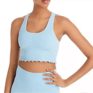 Spiritual Gangster Amor Cropped Tank Light Blue Size XS/S Seamless Ribbed‎ Yoga thumbnail 1