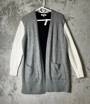 Madewell Kent Cardigan Coziest Yarn Colorblock Merino Alpaca Wool Sweater XS NEW thumbnail 1