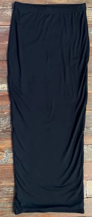 Naked Wardrobe The Hourglass Bare Double-Lined Black Pencil Maxi Skirt Sz S💚🎀 thumbnail 1