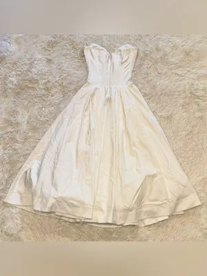 NEW HOUSE OF CB Lady Strapless Corset White Midi Dress Sz S FULLER CUP thumbnail 10