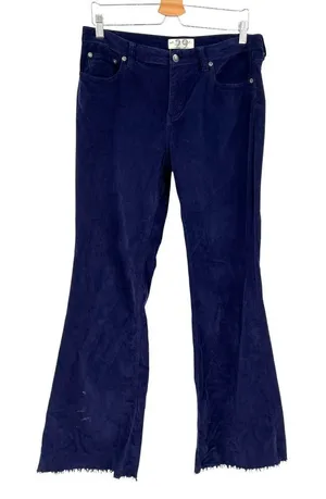 Free People We The Free Jayde Cord Flare Pants Raw Hem‎ Blue Size 29 thumbnail 1