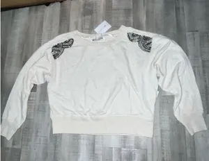 Jessica Simpson JS Khissa Crew Neck Pullover Sweatshirt Oatmeal Heather thumbnail 1