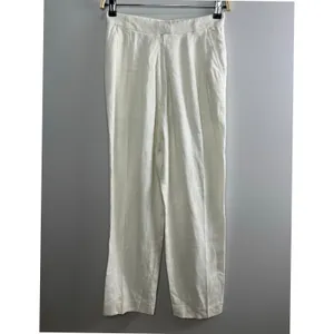 Mara Hoffman Eldora Trouser Size‎ 4 White High Rise Wide Leg Tailored 100% Hemp thumbnail 3