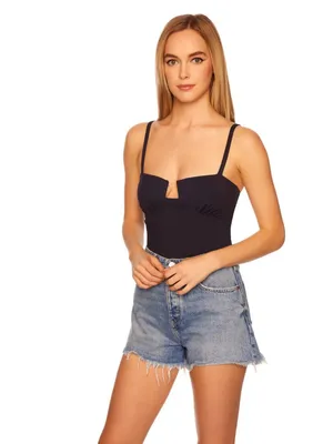 $129 new nwt sz xs 0-2 black Susana Monaco Angled Wire Top Tank Top thumbnail 2