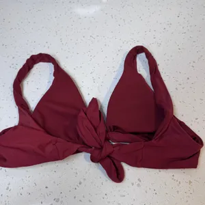 Becca‎ by Rebecca Virtue Womens Burgundy Front Tie Bikini Top Size Small S thumbnail 6