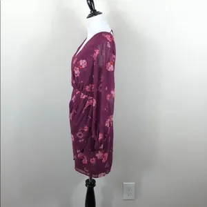 LPA Maisie Dress Jolene Floral Chiffon Long Sleeve Mini Dress NWT Small thumbnail 7