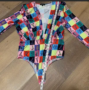 Deep plunge neck colorful bodysuit size L Size L thumbnail 11