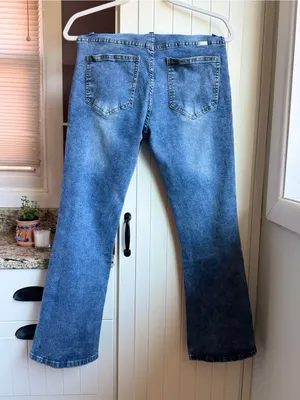 Angels Blue Medium Wash Flare Jeans Womens Size 10P Petites Denim thumbnail 3
