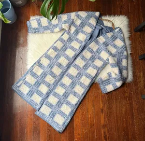 Baltic Born Blue & Cream Plaid Breckenridge Long Sherpa Jacket thumbnail 1